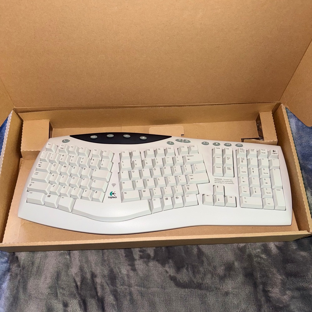 Logitech Cordless Desktop‎ Pro Keyboard ONLY White Ergonomic Wireless Y-RB7